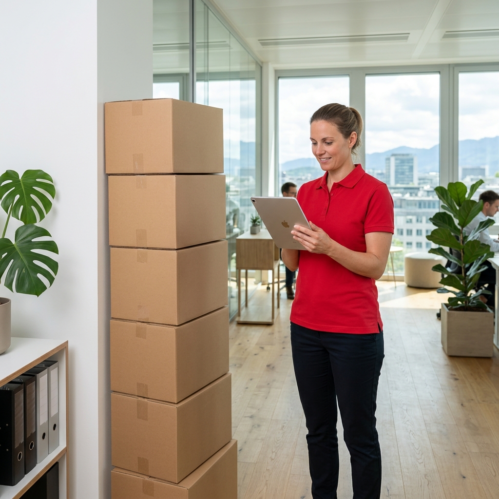 Kartons im Büro